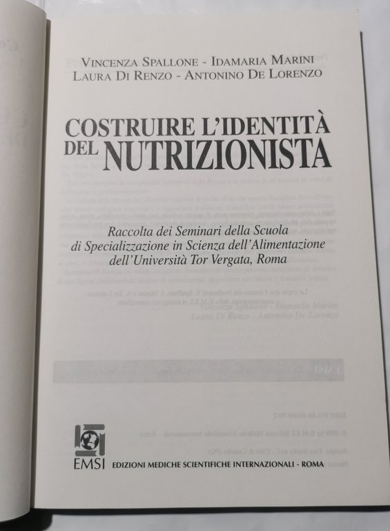 Costruire l'identità del nutrizionista - Raccolta dei Seminari della Scuola …