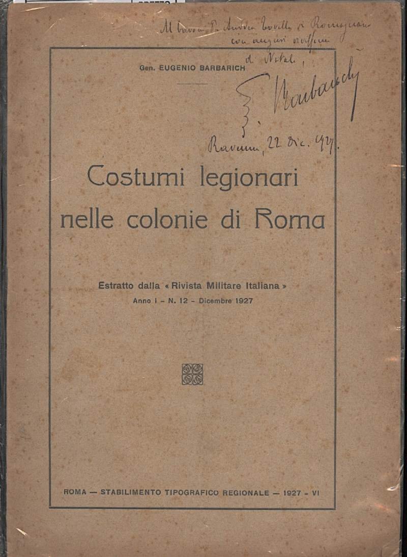 COSTUMI LEGIONARI NELLE COLONIE DI ROMA | Immagine principale