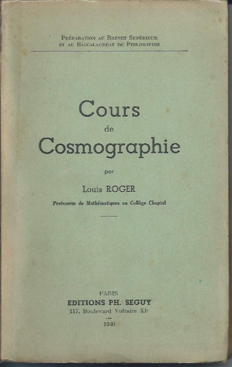 COURS DE COSMOGRAPHIE (1949)