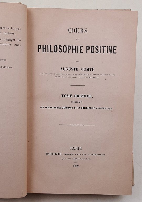 Cours de Philosophie positive- tome premier- les preliminaires generaux et … | Immagine Gallery 3