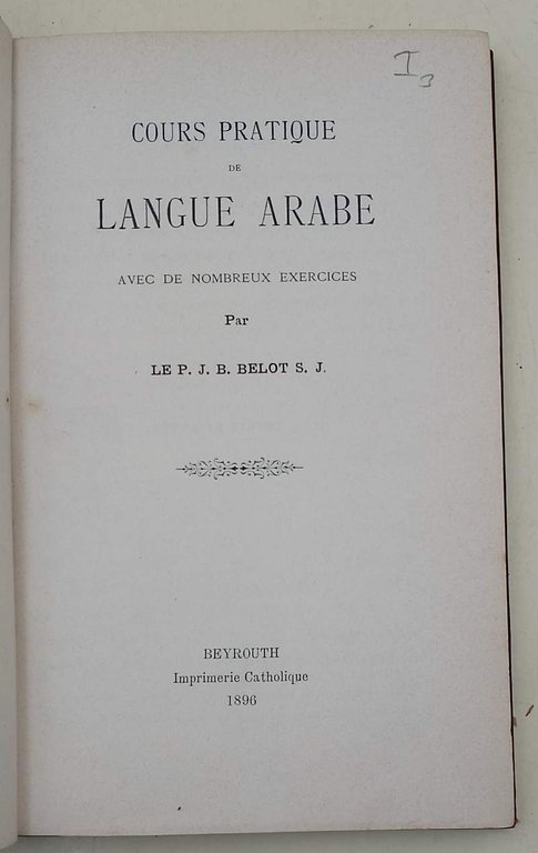 COURS PRATIQUE DE LANGUE ARABE(1896)