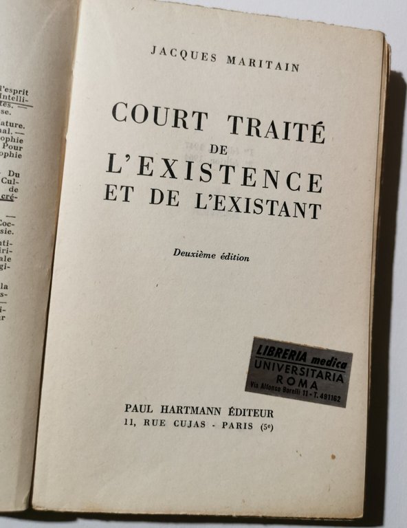 Court Traité de l'Existence et de L' Existant