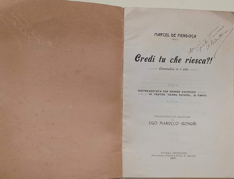 CREDI TU CHE RIESCA?!-COMMEDIA IN 1 ATTO( 1907)