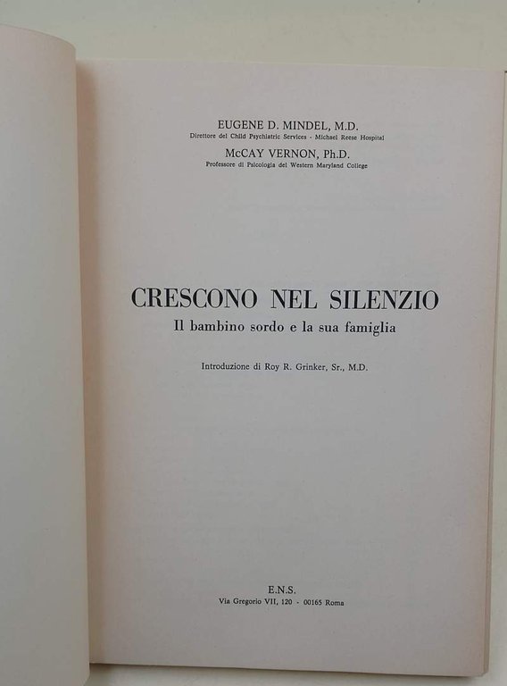 CRESCONO NEL SILENZIO-IL BAMBINO SORDO E LA SUA FAMIGLIA( 1973)