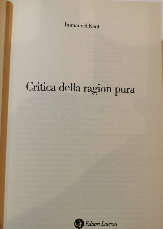 Critica della ragion pura