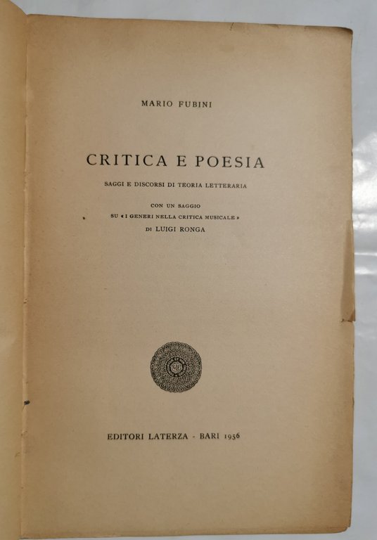 Critica e poesia