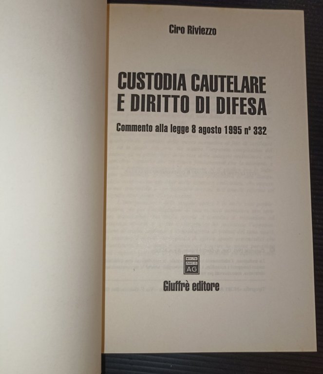 Custodia cautelare e diritto di difesa Commento alla legge 8 …