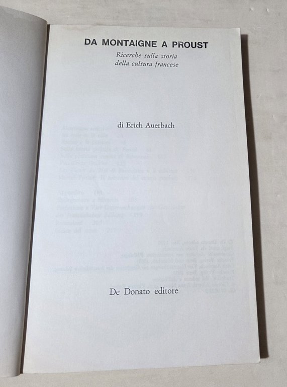 Da Montaigne a Proust - Ricerche sulla storia della cultura …