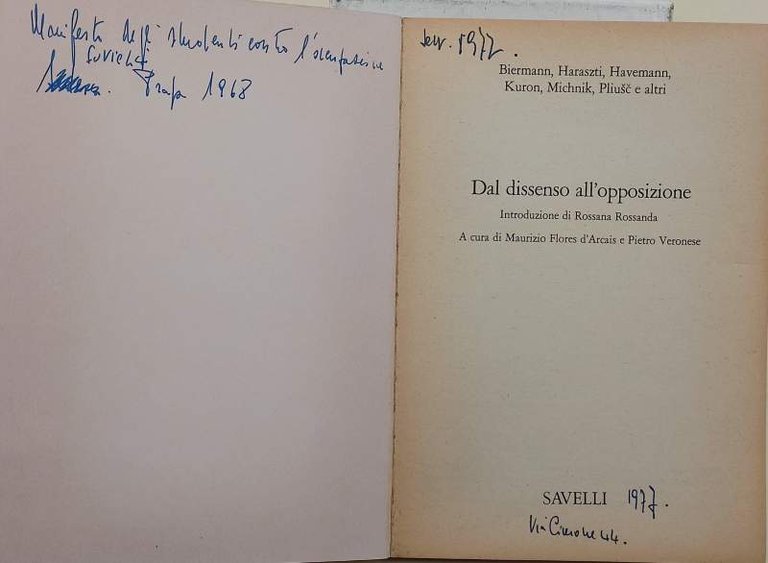 DAL DISSENSO ALL'OPPOSIZIONE (1977)