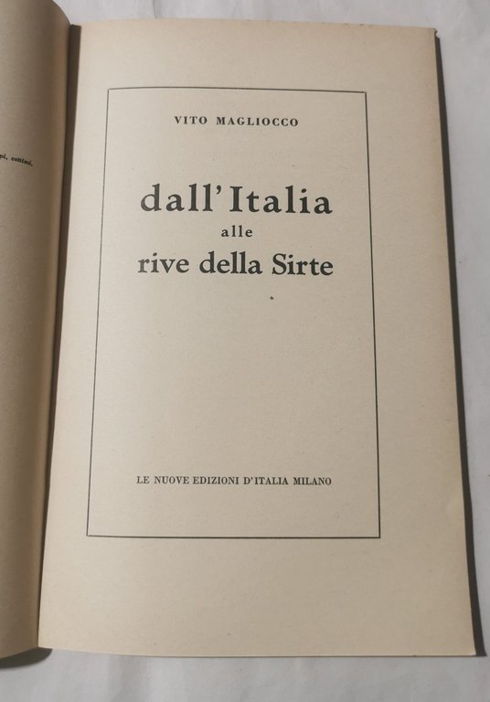 Dall'Italia alle rive della Sirte