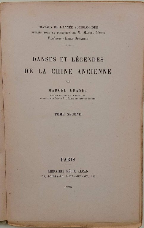 DANSES ET LEGENDES DE LA CHINE ANCIENNE-TOMO II-(1926)