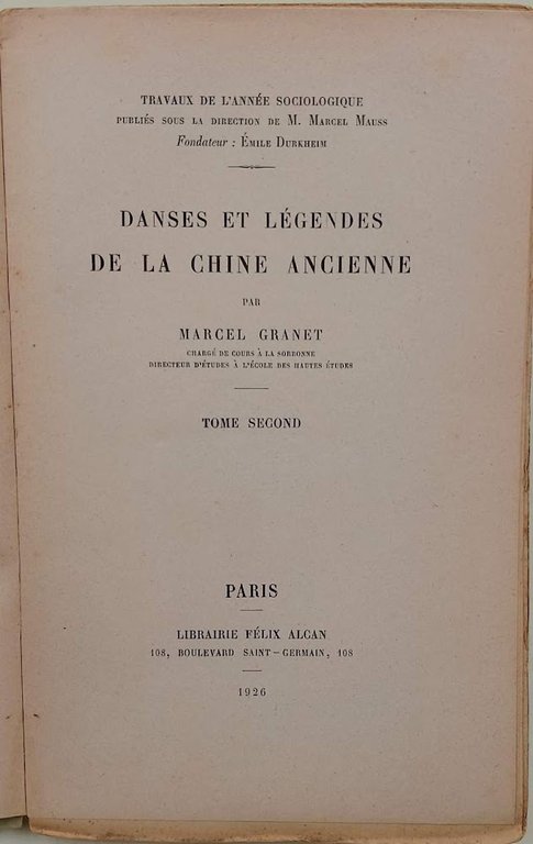 DANSES ET LEGENDES DE LA CHINE ANCIENNE-TOMO II-(1926)