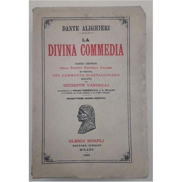 DANTE ALIGHIERI-LA DIVINA COMMEDIA-TESTO CRITICO DELLA SOCIETA' DANTESCA ITALIANA(1958)