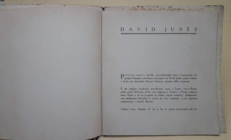 DAVID JUNES-EXPOSITION DE PEINTURES ET DESSINS(1931)