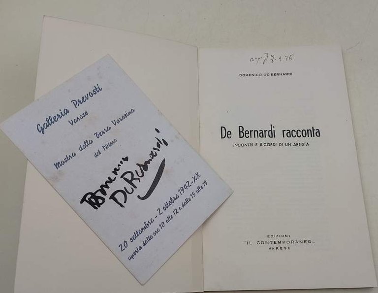 DE BERNARDI RACCONTA-INCONTRI E RICORDI DI UN ARTISTA