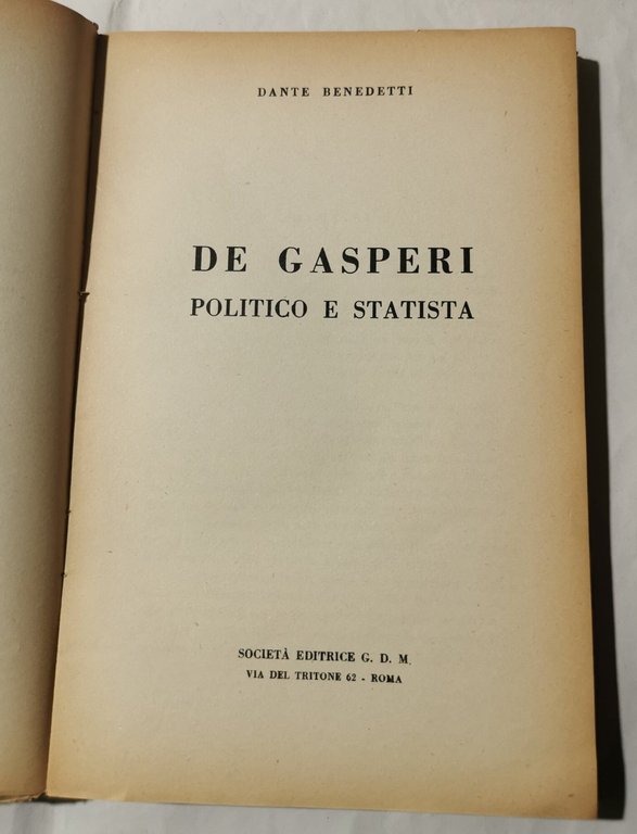 De Gasperi politico e statista