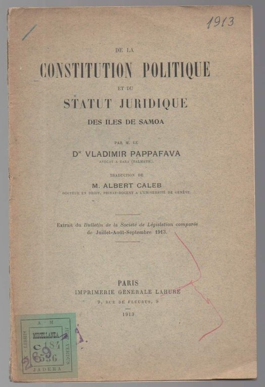 DE LA COSTITUTION POLITIQUE ET DU STATUT JURIDIQUE DES ISLES …