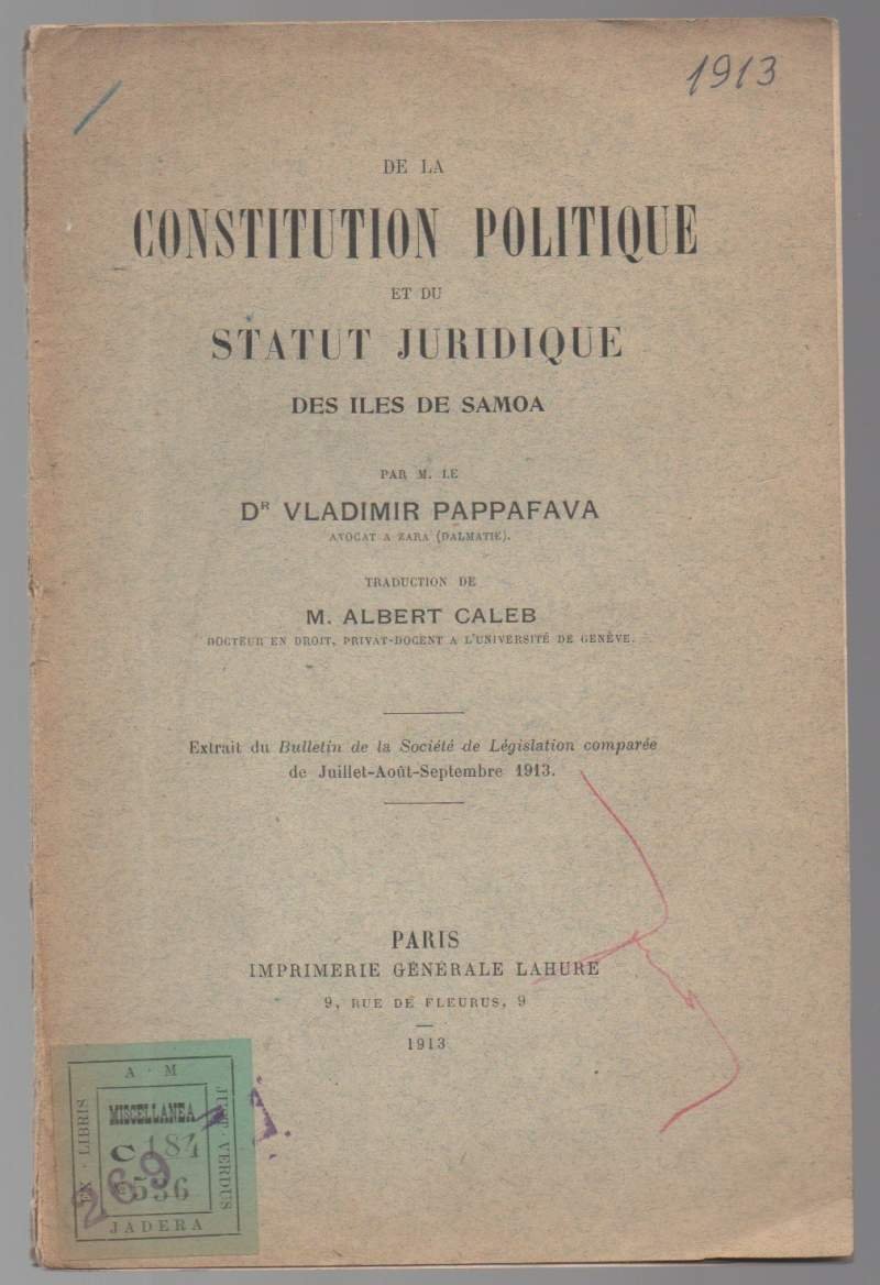 DE LA COSTITUTION POLITIQUE ET DU STATUT JURIDIQUE DES ISLES …