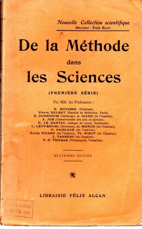 DE LA METHODE DANS LES SCIENCES