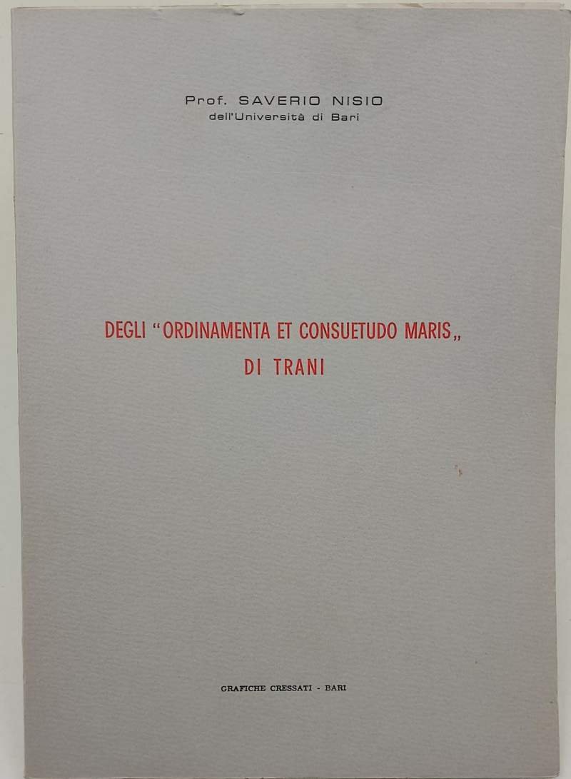 DEGLI ORDINAMENTA ET CONSUETUDO MARIS DI TRANI( 1963)