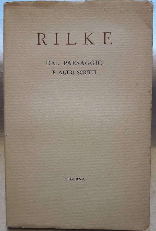 DEL PAESAGGIO E ALTRI SCRITTI(1949)