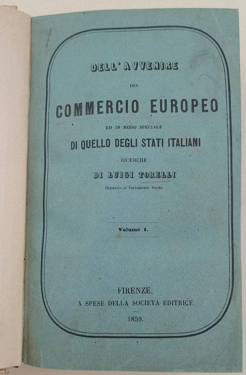 DELL'AVVENIRE DEL COMMERCIO EUROPEO ED IN MODO SPECIALE DI QUELLO …