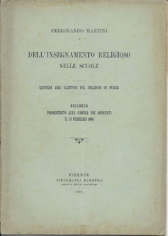DELL'INSEGNAMENTO RELIGIOSO NELLE SCUOLE - LETTERA AGLI ELETTORI DEL COLLEGIO … | Immagine Gallery 1