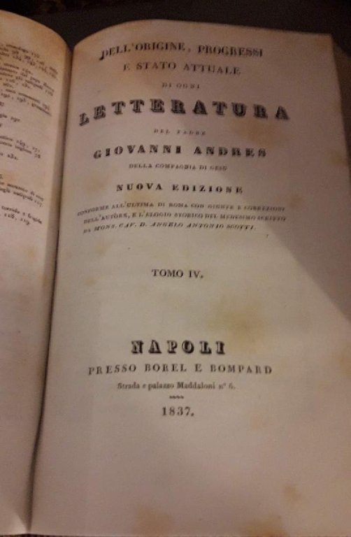 DELL'ORIGINE, PROGRESSI E STATO ATTUALE DI OGNI LETTERATURA (1836)