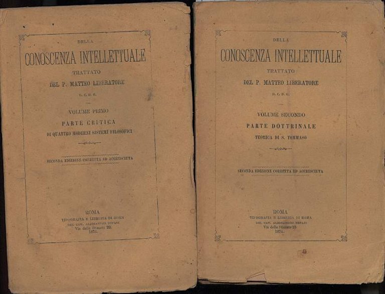DELLA CONOSCENZA INTELLETTUALE-2 voll.