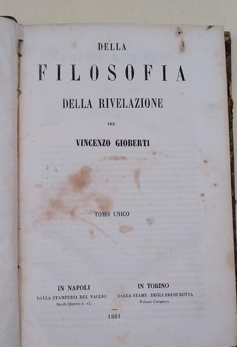 DELLA FILOSOFIA DELLA RIVELAZIONE( 1861)