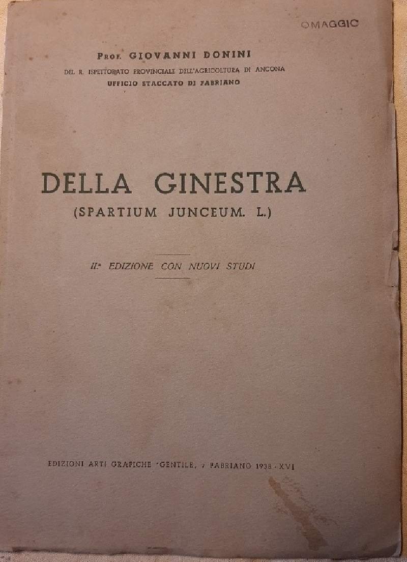 DELLA GINESTRA(SPARTIUM JUNCEUM.L.)( 1938)