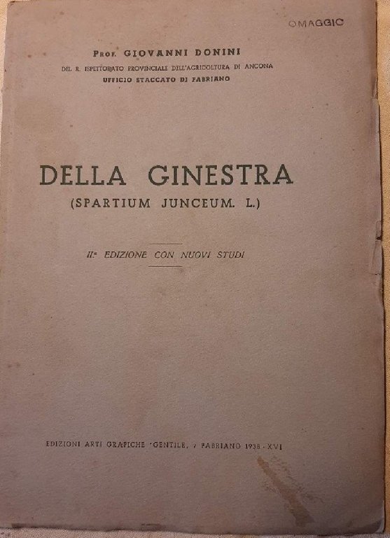 DELLA GINESTRA(SPARTIUM JUNCEUM.L.)( 1938)
