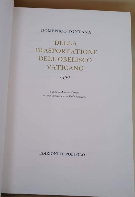DELLA TRASPORTATIONE DELL'OBELISCO VATICANO(1978)