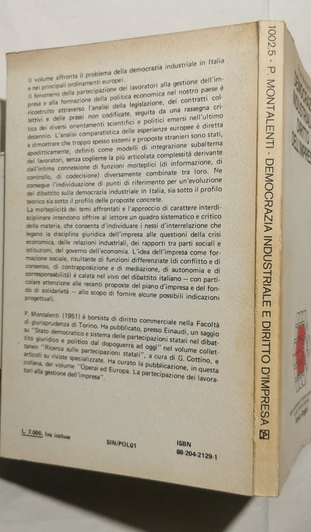 Democrazia industriale e diritto dell'impresa