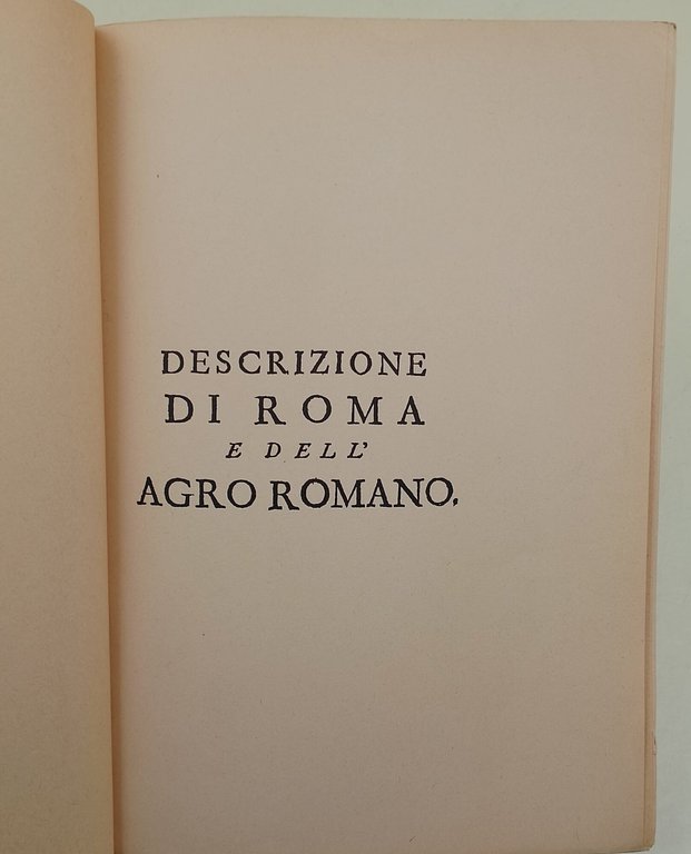 Descrizione di Roma e dell'Agro Romano