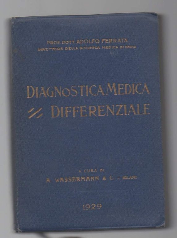 DIAGNOSTICA MEDICA DIFFERENZIALE (1929)