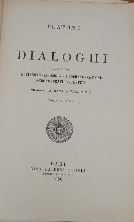 DIALOGHI- voll. I-II-V-VI e VII(1947/50/52/56/57)
