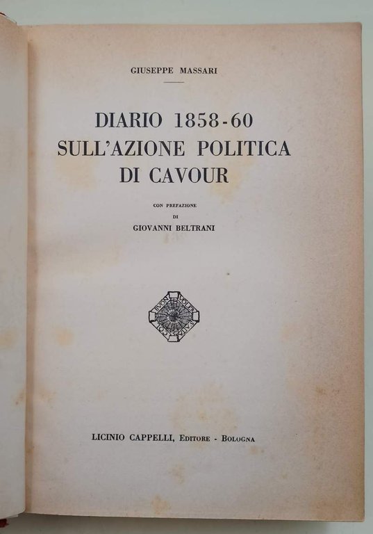 DIARIO SULL'AZIONE POLITICA DI CAVOUR( 1931)