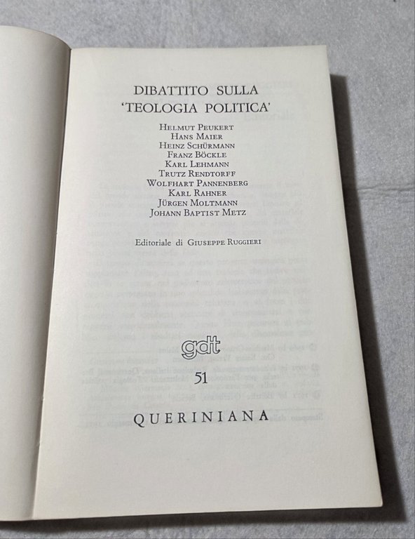 Dibattito sulla " teologia politica" | Immagine Gallery 2