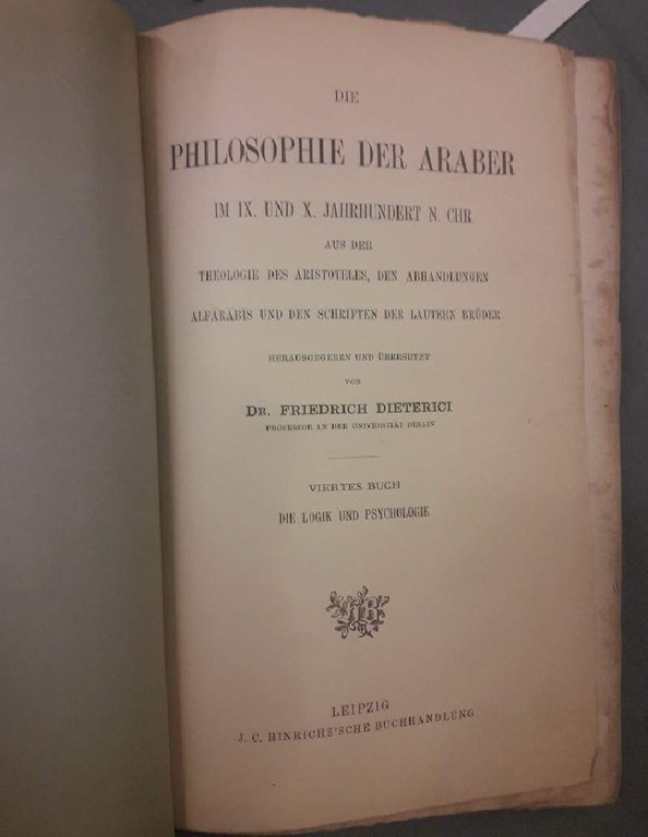 DIE LOGIK UND PSYCHOLOGIE DER ARABER IM ZEHNTEN JAHRHUNDERT N. …