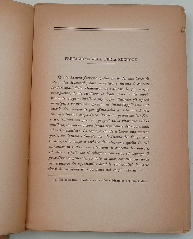 Dinamica fisica-Lezione sulle Leggi Generali del Movimento dei Corpi Naturali
