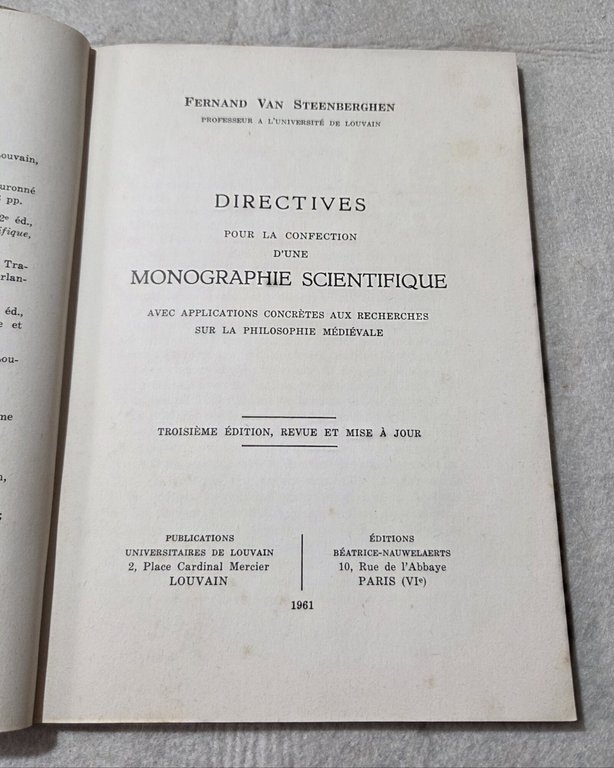 Directives pour la confection d'une monographie scientifique applications concretes aux … | Immagine Gallery 2