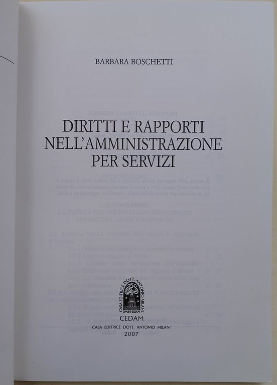 Diritti e rapporti nell'amministrazione per servizi