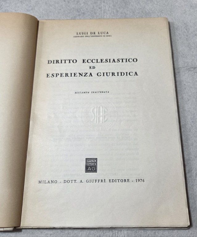 Diritto Ecclesiastico ed esperienza giuridica | Immagine Gallery 2
