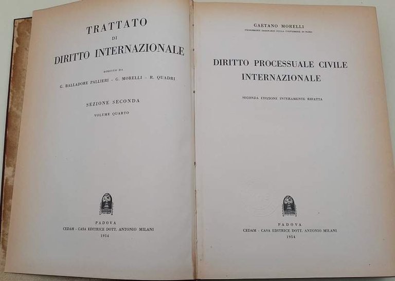 DIRITTO PROCESSUALE CIVILE INTERNAZIONALE( 1954)