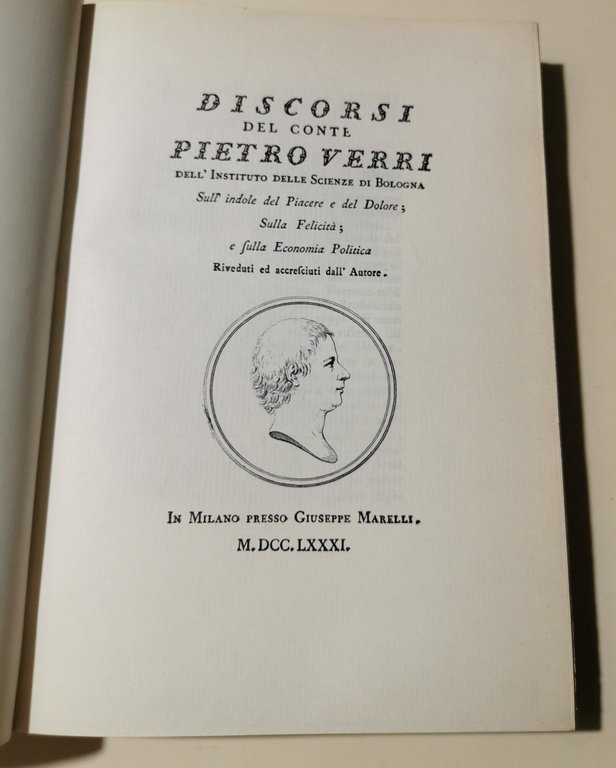 Discorsi del conte Pietro Verri sull'indole del Piacere e del …