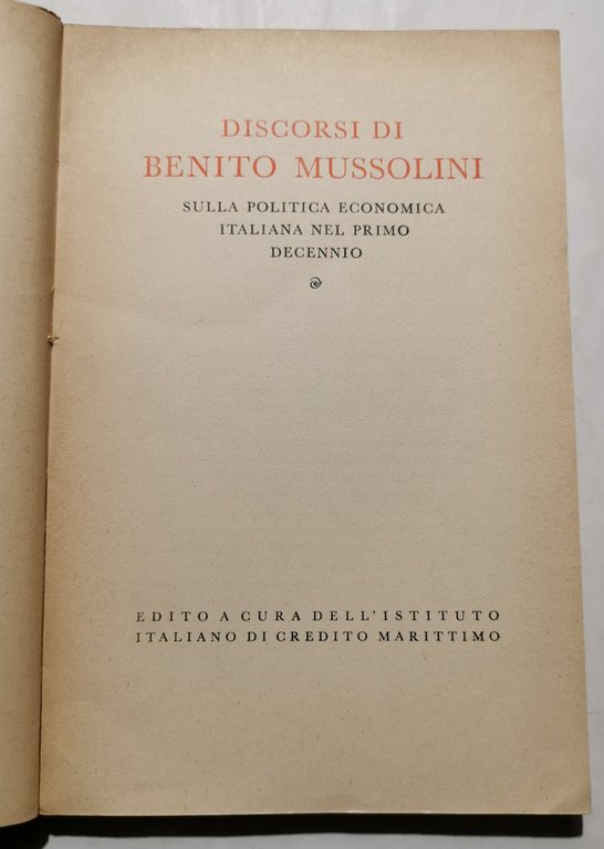 Discorsi di Benito Mussolini sulla politica economica italiana nel primo … | Immagine Gallery 2