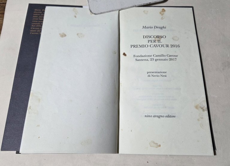 Discorso per il Premio Cavour 2016 : Fondazione Camillo Cavour …