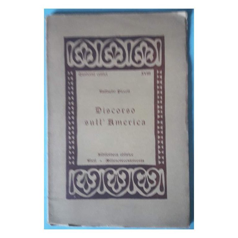 DISCORSO SULL'AMERICA (1930)