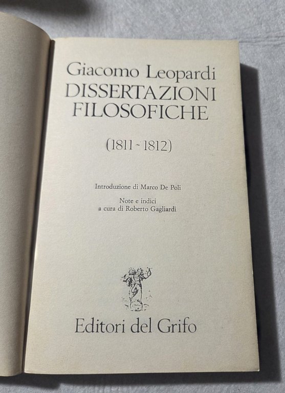 Dissertazioni filosofiche ( 1811-1812 ) | Immagine Gallery 2